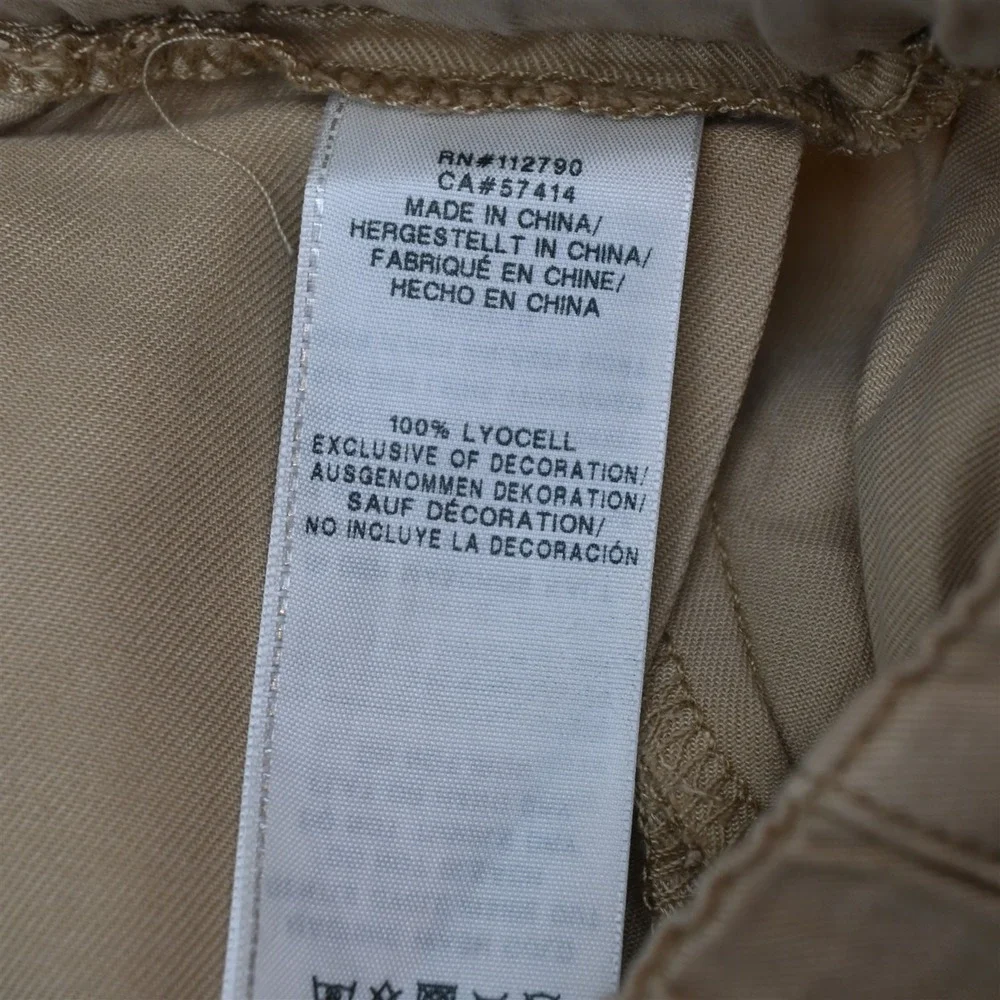 True Religion L Khaki Vented Cuff Slim Pull On Cargo Womens Pants